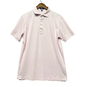 Peter Millar Crown Crafted Mens Size L Light Pink Performance Stretch Golf Polo